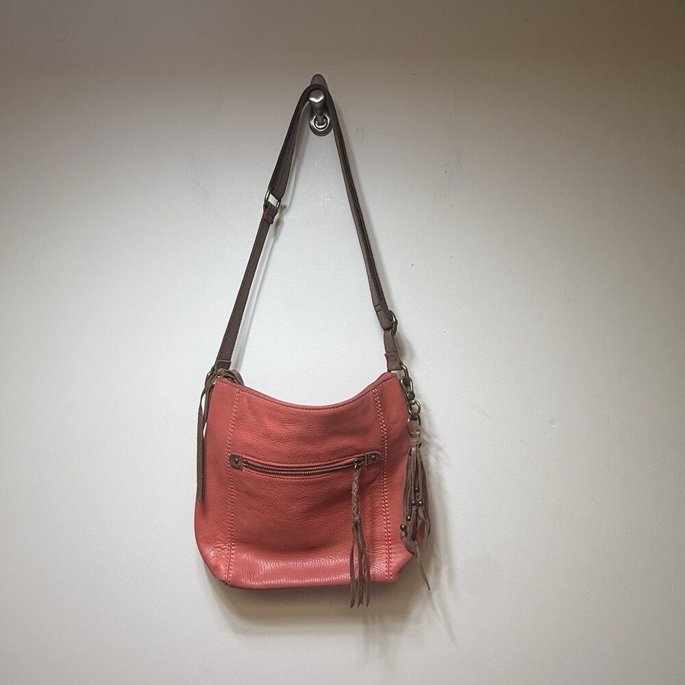 The Sak Ashland Pebbled Leather Crossbody Bag Nectar Orange 12 X 11 X 4” - Picture 2 of 7